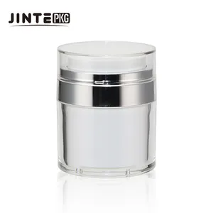 15ml 30ml 50ml 도매 아크릴 플라스틱 화장품 포장 클리어 에어리스 항아리 펌프 스킨 케어 뷰티