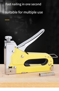 Meilleure vente 3-en-1 agrafeuse de tapisserie d'ameublement en acier industriel bricolage tapis pistolet à clous manuel robuste pneumatique agrafeuse puissance de la batterie - Product Image 3