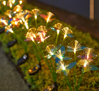 Lampes solaires de jardin étanches IP65 pour l'extérieur, forme de papillon et de fleur, lampe LED avec capteur de lumière, angle de faisceau de 360°