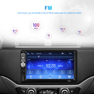 Lecteur MP5 de voiture Podofo Single Din 7'' <span class=keywords><strong>avec</strong></span> CarPlay sans fil, Android Auto, écran tactile, électronique automobile 7039B, USB, BT, FM <span class=keywords><strong>avec</strong></span> microphone - Product Image 3