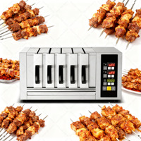 Machine à Brochettes Automatique et Rotative sans Fumée, Gril BBQ Domestique pour Poissons et Viandes