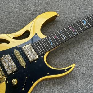 Ibn Thương hiệu chất lượng cao 7V Guitar điện màu vàng với phần cứng Vàng nhanh chóng vận chuyển trong USA Side Chất liệu Maple - Product Image 2