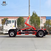 Camión de Basura HEAVSTY Diésel Manual 4x2 Cabina Ancha con Gancho de Elevación, Suspensión de Cuatro Puntos, Transferencia de Contenedores Múltiples, Carrocería Desmontable