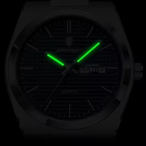 POEDAGAR 821 Orologio Classico da Uomo in Acciaio Inossidabile Impermeabile Orologio al Quarzo di Lusso Sportivo Moda Argento Blu - Product Image 4