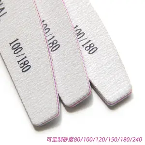 Half Moon Shapes Manicure Nail File Silver Manicure Polishing Tool Custom Nail Rubbing Strip For Sale
