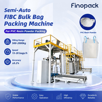 Machine d'emballage semi-automatique pour sacs jumbo de 500 kg à 2000 kg, système de remplissage et de pesage pour poudre de résine PVC, emballage de poudre PVC en gros sac