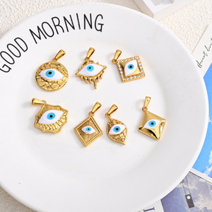 Evil Eye Pendant Necklace Women's Stainless Steel Geometric Charm Chain Jewelry Gift Fashion Accessory - Product Image 2