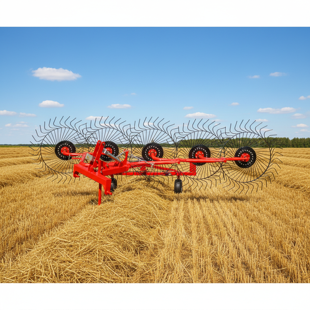 High-Performance 4-Wheel Hay Harvester Hydraulic Fingers Dual-Purpose for Agricultural Use Core Bearing Components Included Sale