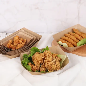 Tek kullanımlık 4/6/10oz su geçirmez yağa dayanıklı parti <span class=keywords><strong>Hot</strong></span> <span class=keywords><strong>Dog</strong></span> aperatif barbekü tutucu Kraft kağıt Fast Food tepsiler - Product Image 5