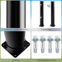 Colonne de douche solaire, pomme de douche extérieure, réglage de la température et repose-pieds pour jardin, plage, piscine, spa, emballage pour vente par correspondance