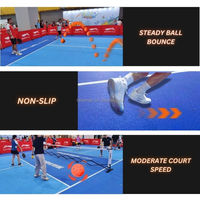 Système de terrain de pickleball portable, durable et léger pour l'entraînement, tapis de sport enroulable de 1,8 m x 18 m, utilisation intérieure/extérieure