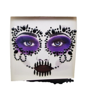 Nuevas gemas decorativas acrílicas para Halloween, <span class=keywords><strong>pegatinas</strong></span> faciales de resina ecológica con <span class=keywords><strong>diamantes</strong></span> de imitación, <span class=keywords><strong>pegatinas</strong></span> de cristal para la frente. - Product Image 5