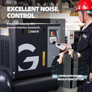 Compressor de Ar Industrial Portátil de Parafuso, Equipamento Único, 220V, Pequeno, 7.5KW, Silencioso, para Uso Automotivo, Atacado, 10HP, com Secador, Tanque de Gás, CE - Product Image 4