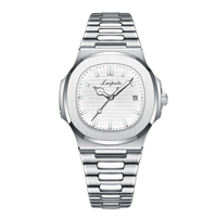 Reloj de Cuarzo Cuadrado de Acero Inoxidable para Hombre, Nuevo y Lujoso de Laipute, Resistente al Agua, con Fecha Luminosa, Estilo Moderno