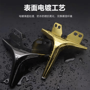 Metal <b>Bed</b> Legs <b>Black</b> Gold Color Heavy Duty Furniture Support Legs With Screws - Product Image 2