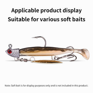 Anzuelos de pesca con forma de pez de 7g, 9g, 15g con anzuelos triples y eslabón giratorio tipo hoja de sauce para la pesca de lubina con señuelos. - Product Image 4
