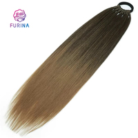 Extensions de cheveux synthétiques longues résistantes à la chaleur pour femmes, queue de cheval avec bande élastique, postiche naturel en fibre synthétique haute température