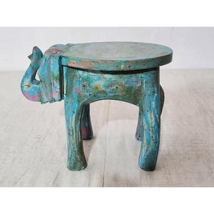 Taburete de elefante pintado a mano de madera más vendido Vintage indio, taburete hermoso diseñado con elefante decorativo hecho a mano - Product Image 4