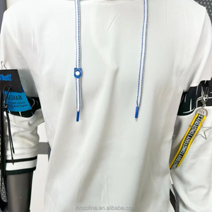 Tùy Chỉnh Đường Kính 0.5Cm ABS Màu Đen Trắng Dây Rút Áo Polyester Vẽ Chuỗi - Product Image 1