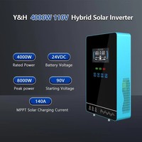 ZA EU STOCK Onduleur Solaire Hybride 4000W DC24V/120VAC Onde Sinusoïdale Pure Intégré MPPT 140A Sans Batterie Lithium-Ion Pour Maison/Camping-Car/Énergie