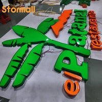 En gros, enseigne lumineuse 3D à lettres LED, éclairée par l'avant, pour vitrine, logo d'entreprise, enseigne extérieure pour bar, entreprise, magasin