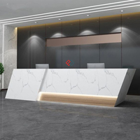 Comptoir de réception commercial de luxe Prix d'usine Nouveau plateau en marbre Table de réception de bureau Design pour bureau