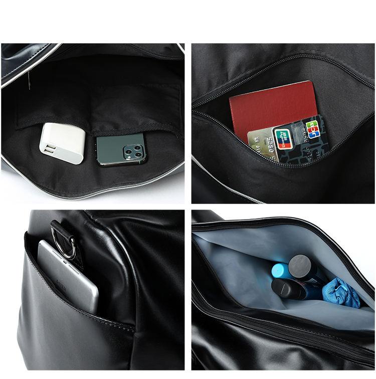 Men's Waterproof PU Leather Duffel Bag – Large Capacity Gym & Travel Holdall - View 2