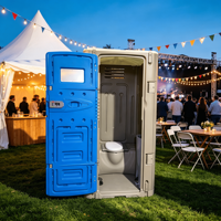 Toilettes chimiques portables en plastique HDPE, WC mobile extérieur sans eau avec verrou métallique pour salons professionnels et expositions