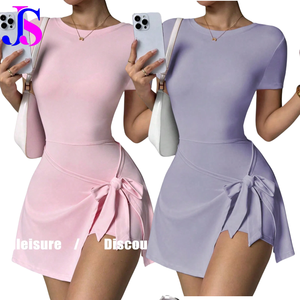 Nuevo Body de Yoga para Mujer con Costuras, Mono de Gimnasio, Fitness, Vestido de Manga Corta, Ropa de Entrenamiento, Ropa Deportiva, Faja Moldeadora, Falda de Tenis - Product Image 1