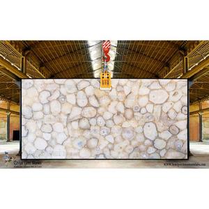 Dalle géante en agate blanche cristal Agate naturelle translucide mur personnalisé pénal rétro-éclairé - Product Image 1