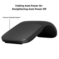Souris de jeu sans fil pliable BT4.0 avec LED laser pour Surface Laptop, interface USB, ergonomique, Arc Touch Roller, silencieuse, mini