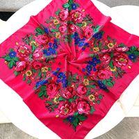 chine écharpe usine style chaud impression numérique fleur acrylique tissu 70*70 cm multi couleurs disponible ukraine écharpe