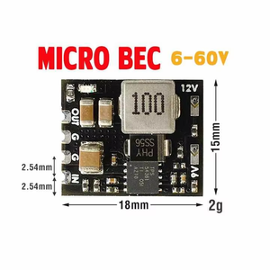 Mini convertisseur de tension ultra compact MATEK MBEC12S MICRO BEC 6-60V vers 5V 9V 12V ADJ pour drones FPV RC et améliorations DIY d'avions - Product Image 3