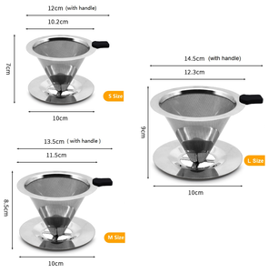 Reusable Single <strong>Filter</strong> Cup High Quality Stainless Steel <strong>Coffee</strong> Dripper Pour Over Cone Custom Double Layer Mesh <strong>Coffee</strong> <strong>Filter</strong> - Product Image 6