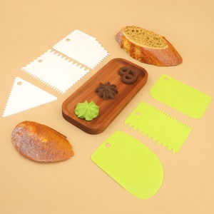 3 adet dokulu plastik kek sıyırıcılar yumuşatma tarak plaka aracı hamur kek fondan & buzlanma sanat-diy aracı - Product Image 2