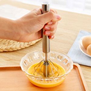 Batidor de Huevos Semiautomático de Acero Inoxidable, Mezclador de Huevos Giratorio, Batidor de Huevos Tipo Prensa - Product Image 2