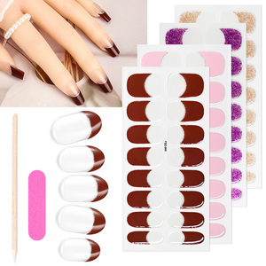 Bandes de gel semi-durcies à 16 pointes pour les ongles French Tip Bandes de gel semi-durcies-Fonctionne avec lampes à ongles avec lime à ongles et bâton en bois - Product Image 5