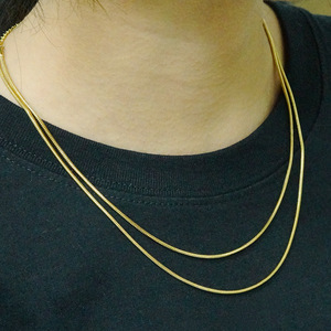 Zogxin Layered Necklace 18K Gold Plated Stainless Steel Chain Three Layer Stackable For Women - Product Image 2