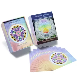 Benutzer definiertes Design Blumen logo Russische Version Tarot karte gedruckt Astrologie dauerhafte bunte Orakel Tarot karte Deck