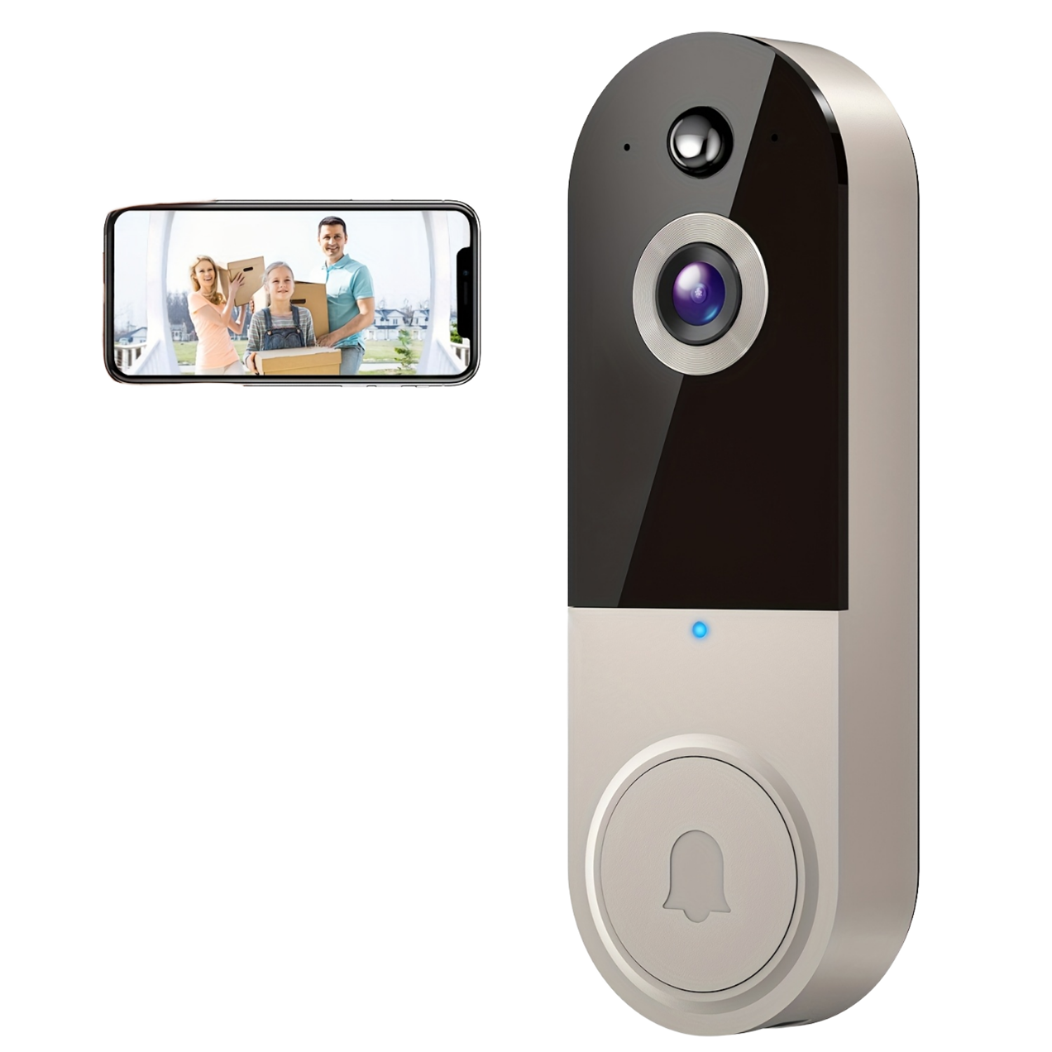 <strong>1080P</strong> HD Wireless Video <strong>Doorbell</strong> <strong>Camera</strong> Night Vision Smart Home Cloud Storage Remote Security Monitoring Tuya App OLED Display