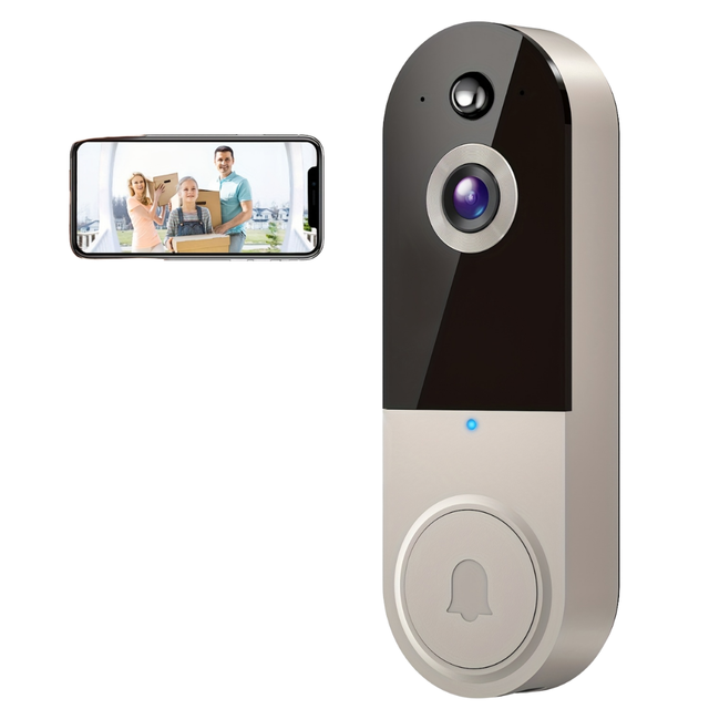 1080P HD Wireless Video Doorbell Camera Night Vision Smart Home Cloud Storage Remote Security Monitoring Tuya App OLED Display