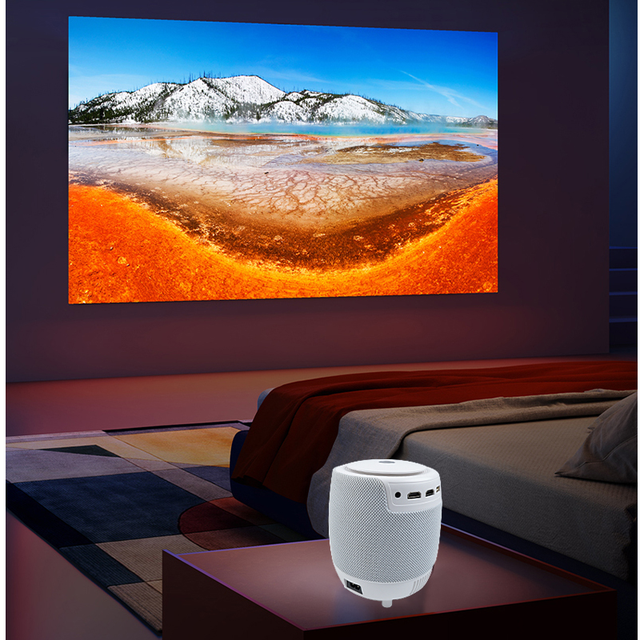 Cheap 4K Mini Round Data Projection 1080P HD Wireless Portable Android Smart WIFI Bluetooth Home Projector