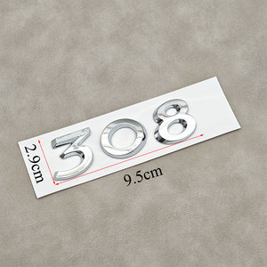 Numeri 3D in ABS Autoadesivi 206 207 301 307 <span class=keywords><strong>308</strong></span> 408 508, <span class=keywords><strong>Logo</strong></span> Emblema Adesivo per Bagagliaio Posteriore Auto, Badge Decalcomania per Accessori Peugeot - Product Image 6