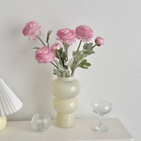 Fleurs de pivoine artificielles en soie, aspect réaliste, luxe, vente en gros, 3 têtes, fleurs décoratives pour mariage