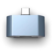 Nouvelle arrivée 2-en-1 Mini lecteur de carte en aluminium de taille pour iPhone et USB-C facile à transporter Installation externe Carte CF