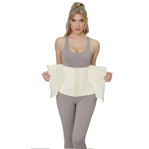 Ann <span class=keywords><strong>Chery</strong></span> Corset à fermeture éclair Entraîneur de taille en néoprène Plus Size Bustier Girdle 3 Hooks Waist Training Belt - Product Image 2