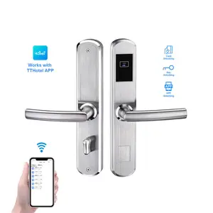 YOHEEN智能RIFD酒店锁系统，Wifi Ble应用程序控制电子门把手锁，适用于5星级酒店