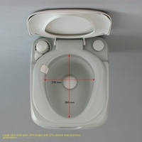 WC portable à écoulement vers le bas de type split en HDPE CHH-4822T pour camping-cars, bateaux et maisons préfabriquées