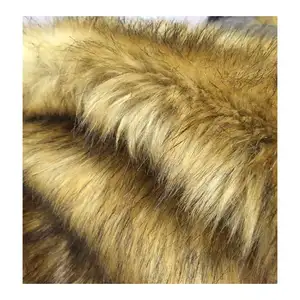 Dài Đống Nhân Tạo Jacquard Fake Fur Parka Vải