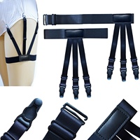 Vente en gros d'usine, ceintures de maintien de chemise pour hommes, réglables, élastiques, avec pinces de verrouillage antidérapantes
